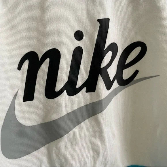 Nike Loose Fit Long Sleeve Color Block Tee Blue White L Large - Picture 4 of 8